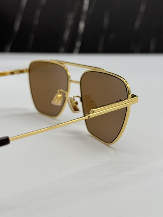 NEW BOTTEGA VENETA BV1236S 002 UNISEX GOLD SUNGLASSES main image 5